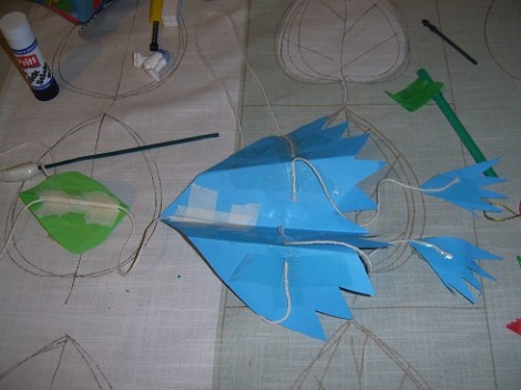 Taping the bird together