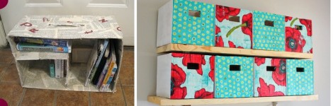 cardboard box bookshelf