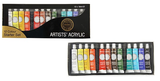 18ml Acrylic Paint Set 12 Pieces 1 99 Home  Bargains 