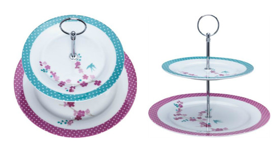Living Two Tier Blossom Porcelain Cake Stand 3.99 Argos