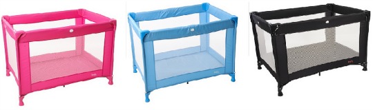 Travel Cot (Pink, Blue & Black) £27 @