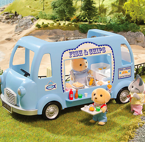 sylvanian families fish and chips van