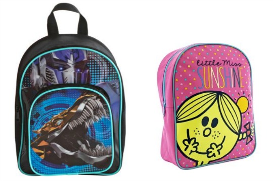 Little Miss Sunshine or Transformers Backpacks 3.99 Argos