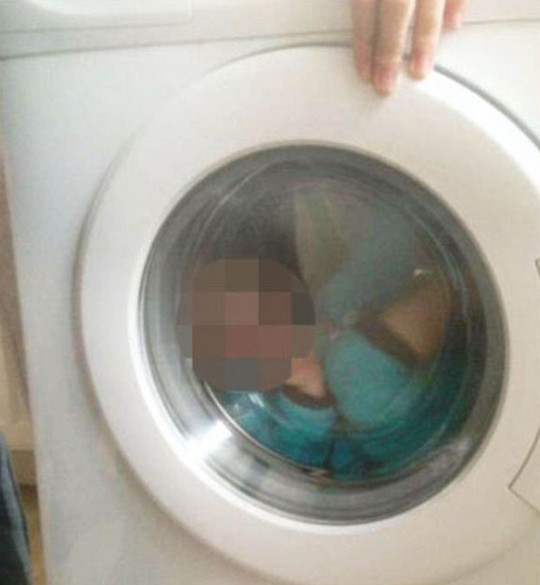 Mother Posts Picture Of Child In Washing Machine