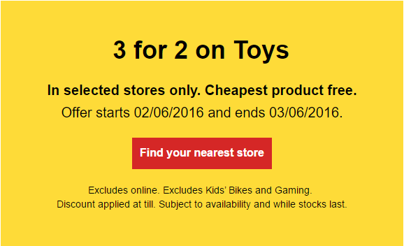 3 for 2 toys tesco