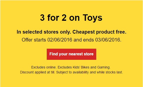 tesco 3 for 2 toys