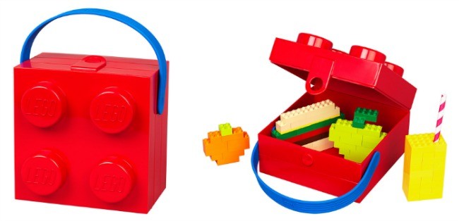 Lego Storage Lunch Box 4 Knobs With Handle Red Ebay