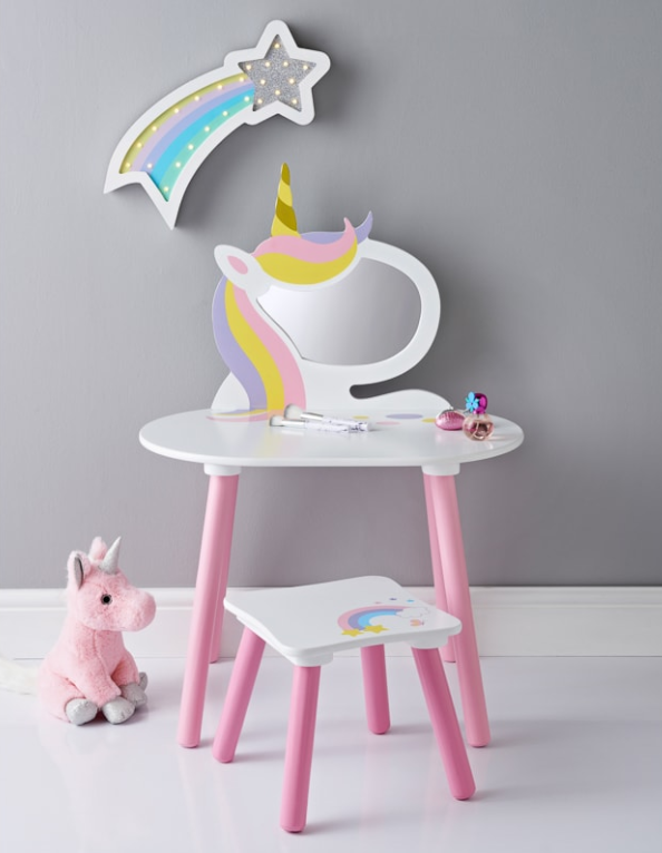 unicorn dressing table b&m