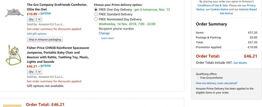 Fisher Price Rainforest Spacesaver Jumperoo £46.21 With FREE Grocomforter @ Amazon