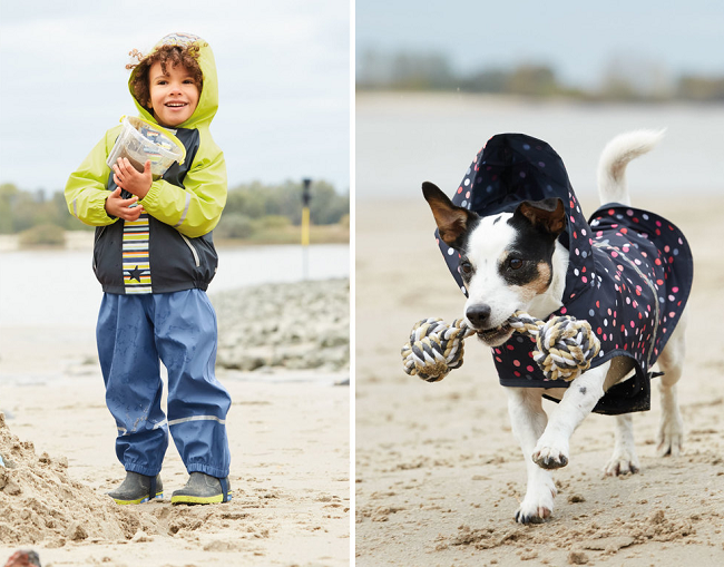 dog raincoat and wellies