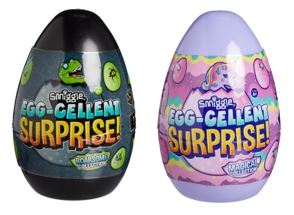 Smiggle Egg-Cellent Surprise Eggs, dinosaur and unicorn