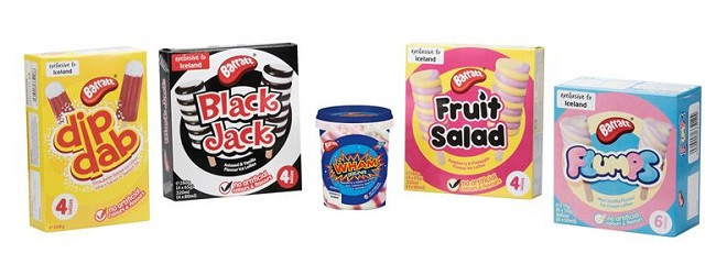 Flumps, Fruit Salad,Black Jack Ice Lollies and Wham Ice Cream