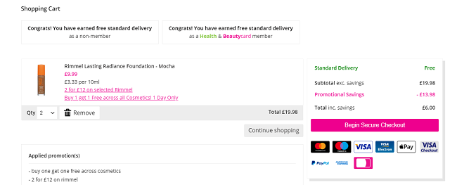 Buy One Get One Free Across ALL Cosmetics @ Superdrug