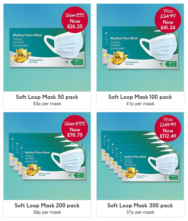 Soft Loop Disposable Face Masks from Boots