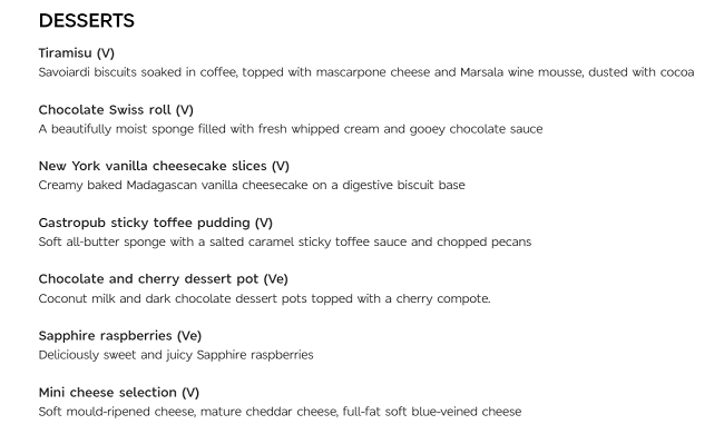 M&S Dine In Desserts