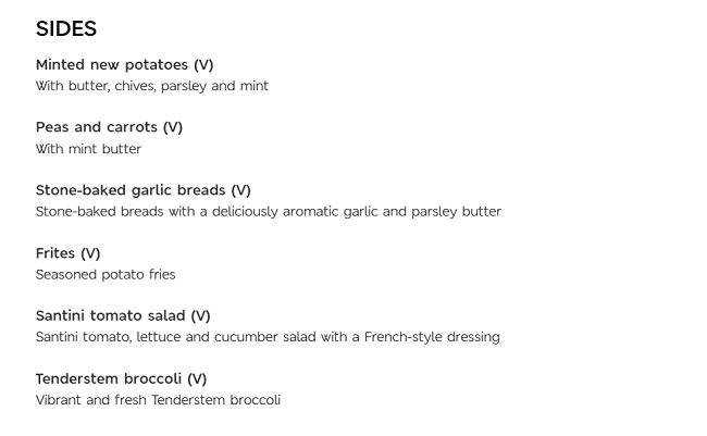 M&S Dine In sides