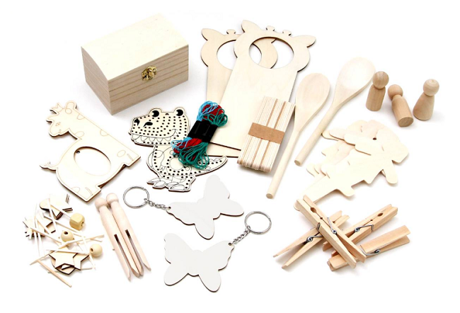 Box Of Wooden Craft from Hobbycraft