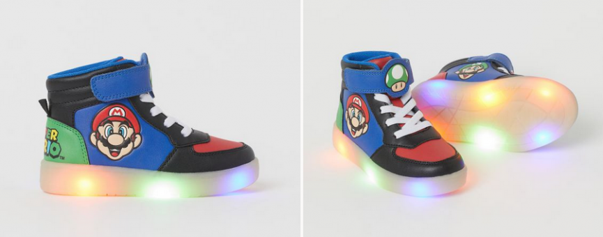 Kids Mario Flashing Light-Up Trainers 