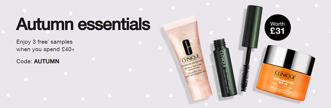 Free samples offer from Clinique