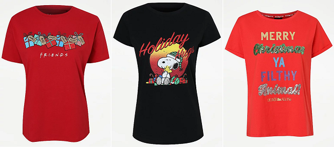 Women's Christmas t-shirts from Asda