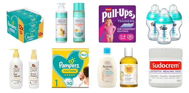 Boots Baby Event offer items including Pampers, Huggies, Tommee Tippee, Child's Farm