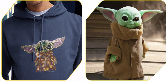 Grogu Rhinestone Hoodie and Grogu Soft Toy