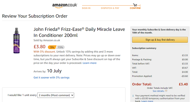 John Frieda Frizz-Ease Daily Miracle Leave In Conditioner £3.40 @ Amazon 