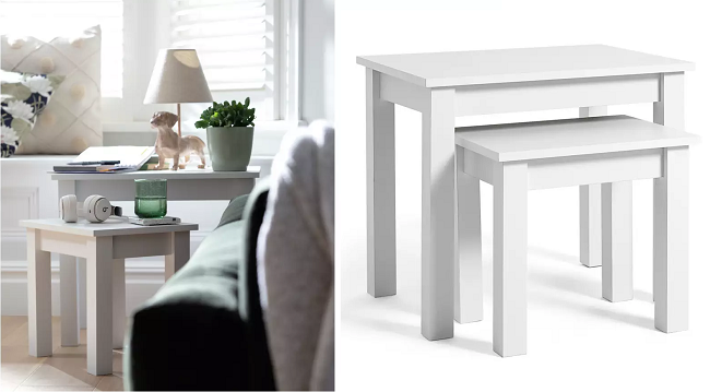 Habitat Nest of 2 Tables in White from Argos
