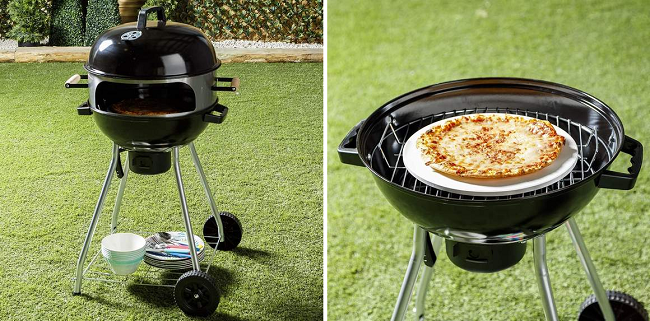 Flamemaster Kettle 18-inch BBQ with Pizza Oven Extension