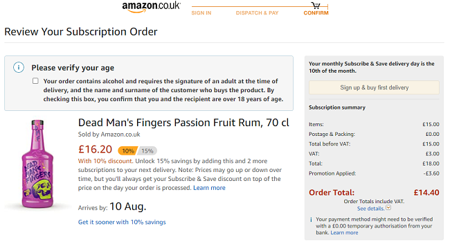 Dead Man's Fingers Rum (Various Flavours) From £14.40 Delivered @ Amazon