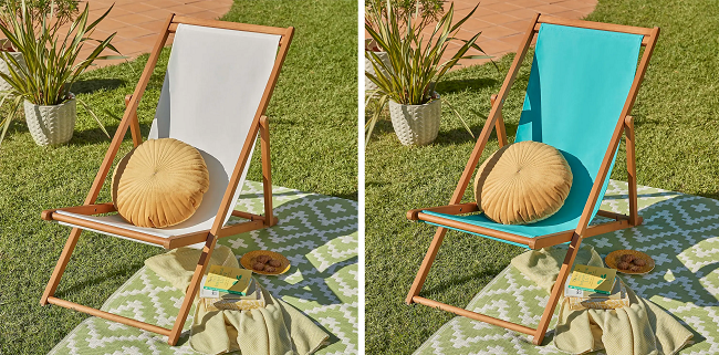 Wooden Deckchair from Homebase