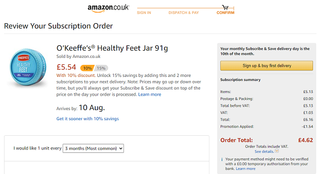 O’Keeffe’s Healthy Feet Jar 91g £4.62 @ Amazon