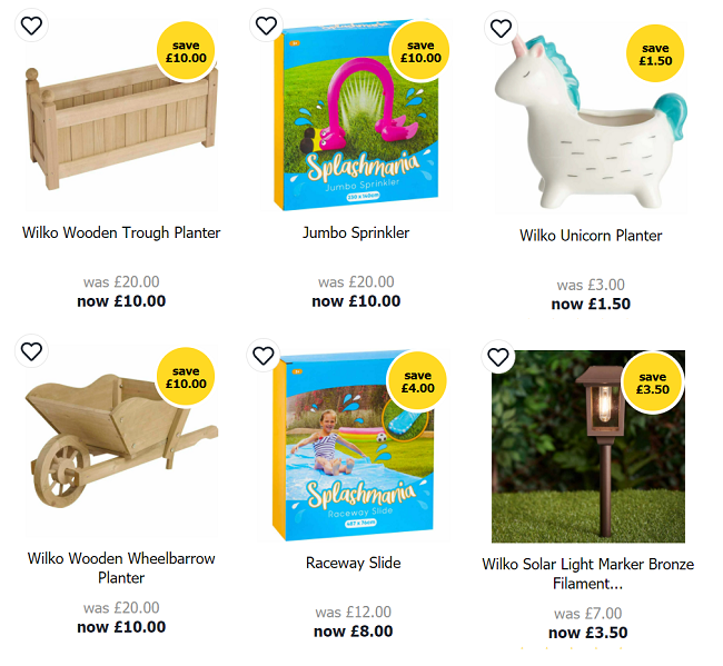 Wilko garden sale items