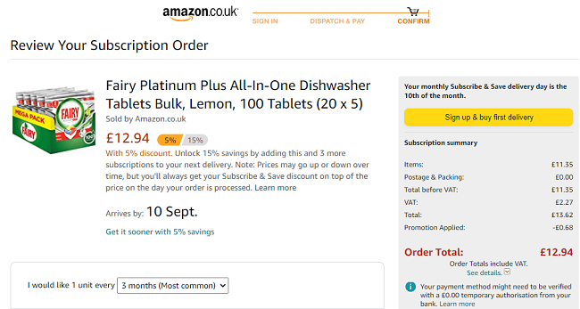 Fairy Platinum Plus All-In-One Dishwasher Tablets (100 Tabs) £12.94 @ Amazon