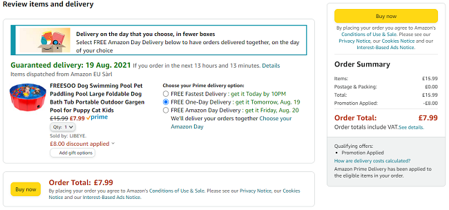 FREESOO Folding Pet Paddling Pool £