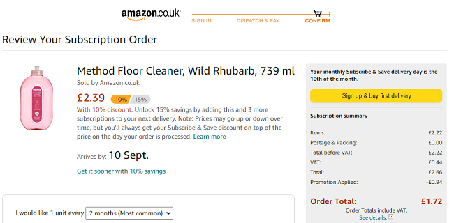 Method Floor Cleaner £1.72 @ Amazon