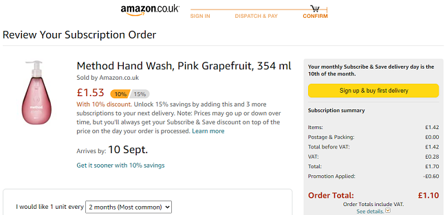 Method Hand Wash £1.10 @ Amazon