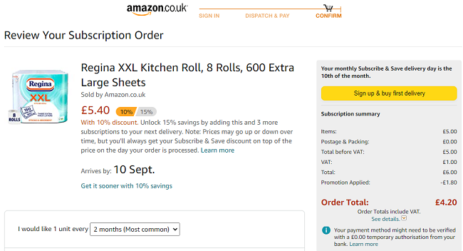 Regina XXL Kitchen Roll 8 Rolls From £4.20 (With Voucher) @ Amazon