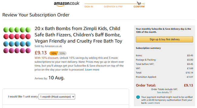 20 Pack Of Zimpli Kids Bath Bombs £9.13 @ Amazon