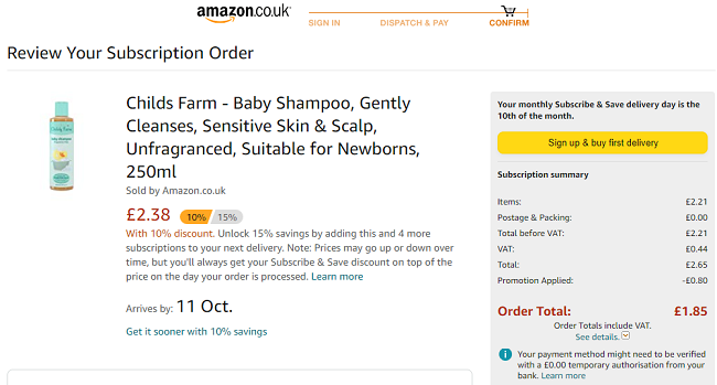Childs Farm Baby Shampoo £1.85 @ Amazon