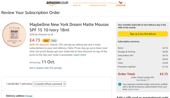 Maybelline New York Dream Matte Mousse Foundation From £3.73 @ Amazon