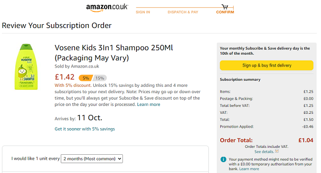 Vosene Kids 3 In 1 Shampoo £1.04 @ Amazon