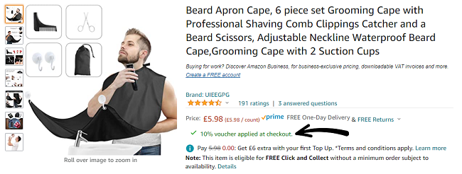 6 Piece Set Beard Grooming Set £5.38 @ Amazon Store: UIEECAGA