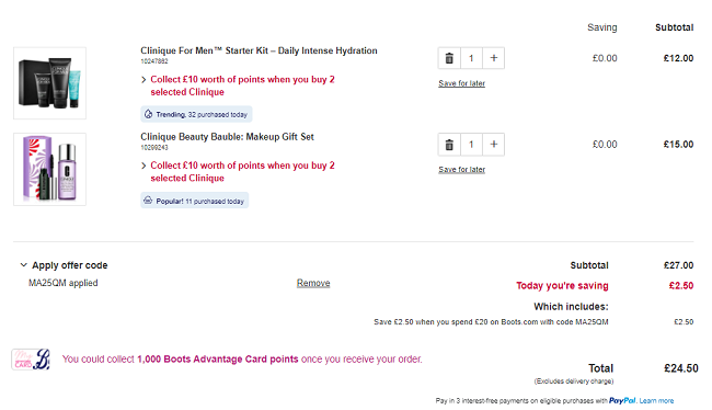 Earn £10 Worth Of Advantage Card Points When You Buy 2 Clinique