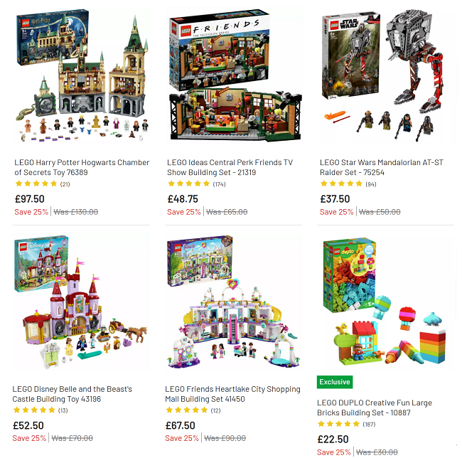 Double Discount On Selected LEGO Using Code Argos
