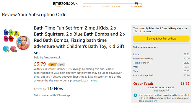 Zimpli Bath Time Fun Set £3.79 @ Amazon 