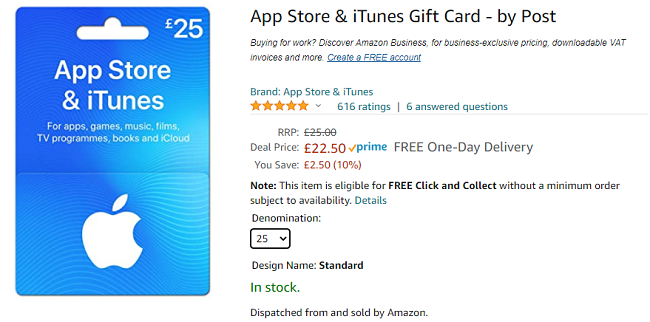 10% Off Apple App Store & iTunes Gift Cards @ Amazon