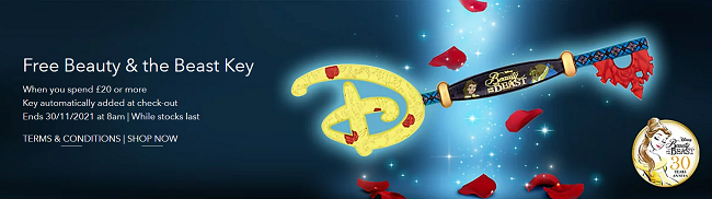 Free Beauty and the Beast Key offer at shopDisney
