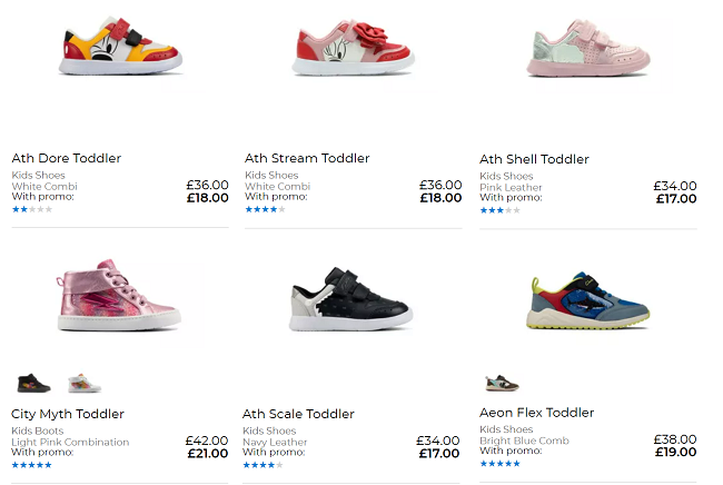 Screenshot of Clarks Cyber Monday deals
