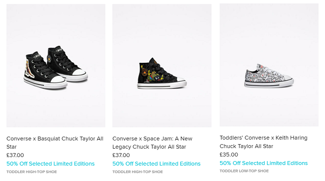 Screenshot of Converse Black Friday Sale